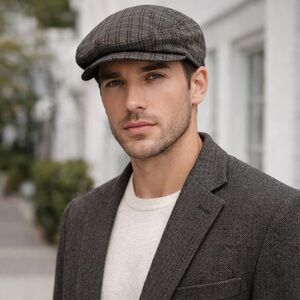 Vintage 90’s Y2K Levi’s Jeans plaid newsboy cap made in Canada unisex size L